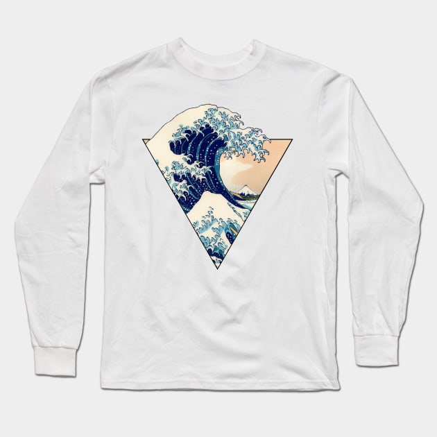 The Great Wave off Kanagawa Long Sleeve T-Shirt by Kiboune